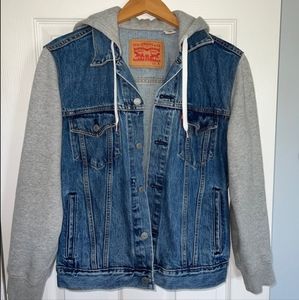 Hybrid Hooded Trucker Levi Denim Jacket